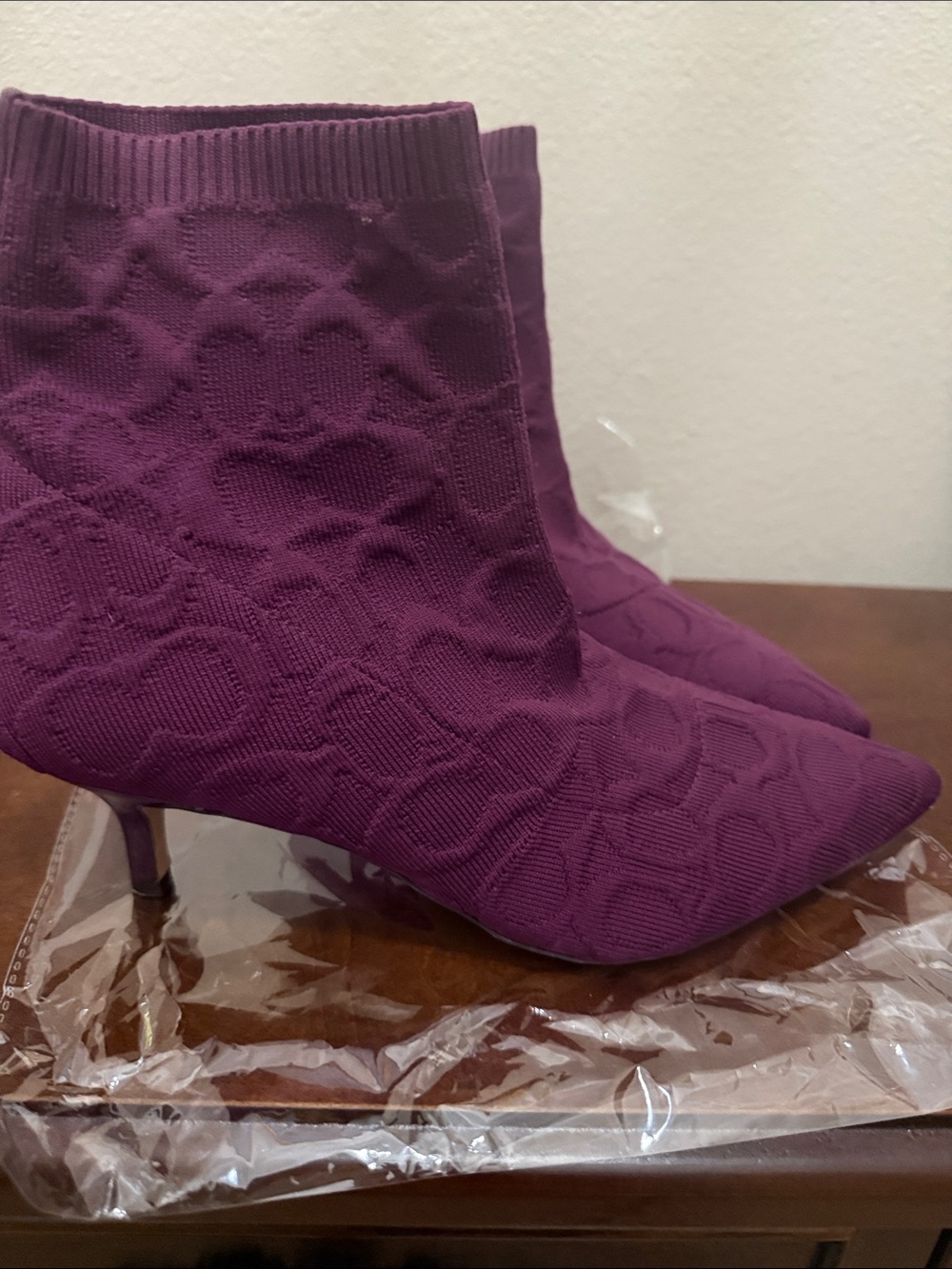 Coach Purple Knit Sock Booties